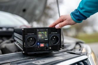 Objektyvas Newell įtampos keitiklis su gryna sinusine banga - 12 V / 230 V, 2000 W