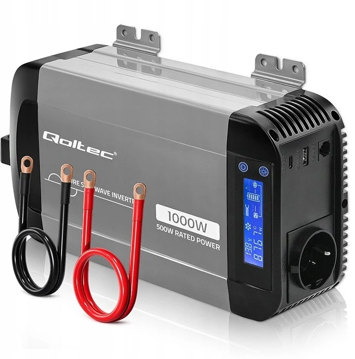 Qoltec Pure Sine Wave | 12V na 230V | 500/1000W