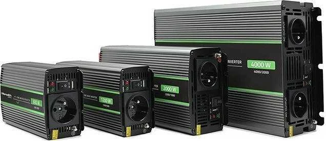 QOLTEC 51938 grynos sinusinės bangos keitiklis monolitinis / 1000 W / 2000 W / 24 V iki 230 V