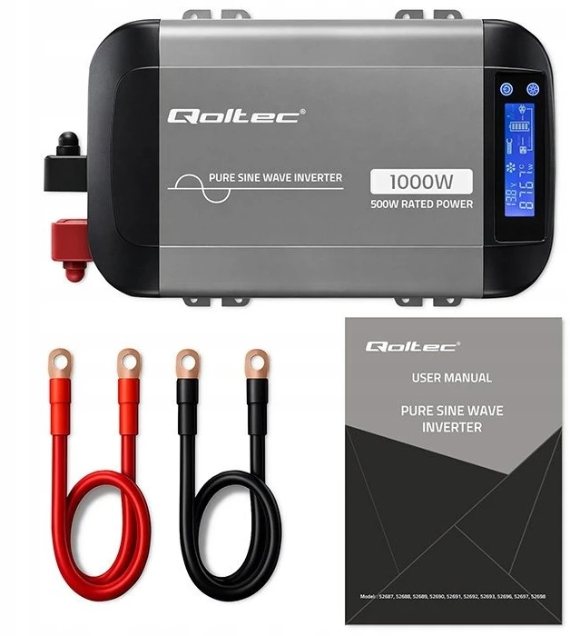 Qoltec Pure Sine Wave | 12V na 230V | 500/1000W