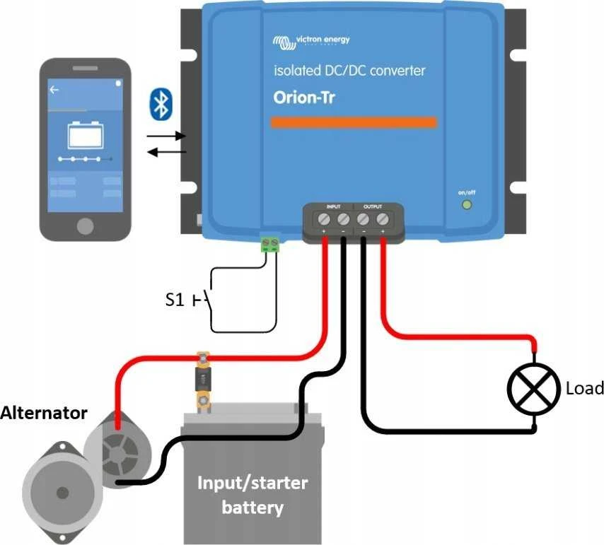 Įtampos keitiklis DC/DC 12V:12V 18A 220W Orion-Tr, galvaniškai izoliuotas, IP43, Victron Energy