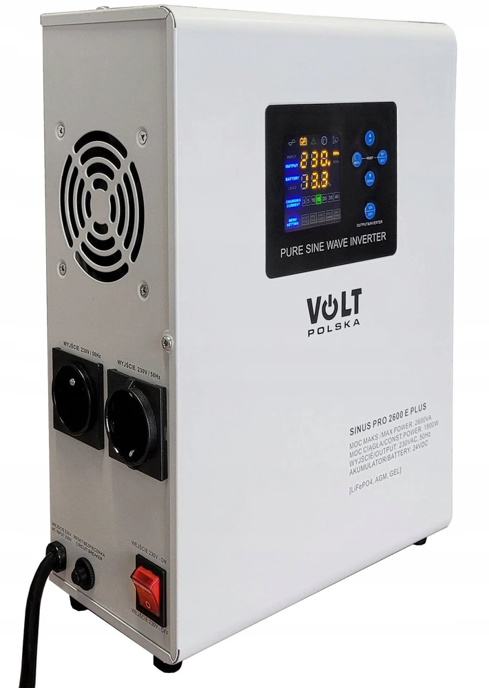 VOLT POLSKA SINUSPRO 2600 E PLUS 24/230V (1800/2600W) [AGM, GEL, LiFePO4] keitiklis