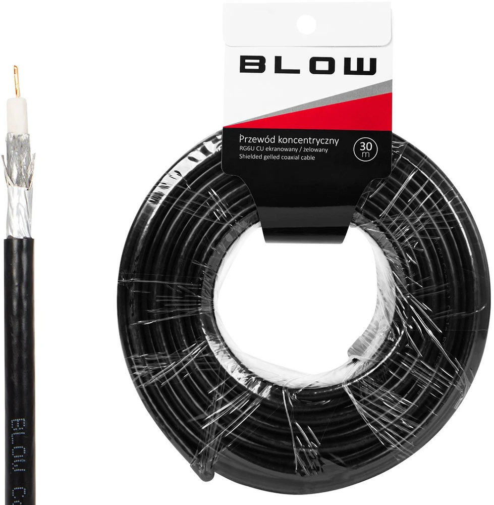 Blow RG6U 30m koaksialinis kabelis su gelio sluoksniu