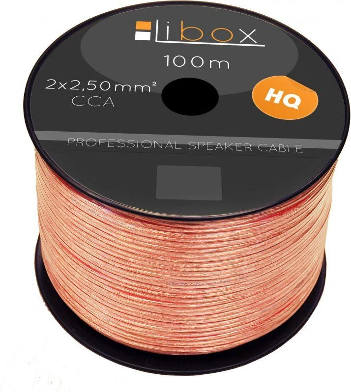 Libox garso kabelis ritėje 2x2.50mm, 100m