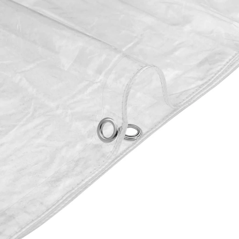 Skaidrus brezentas su ąselėmis 4x5 m PVC