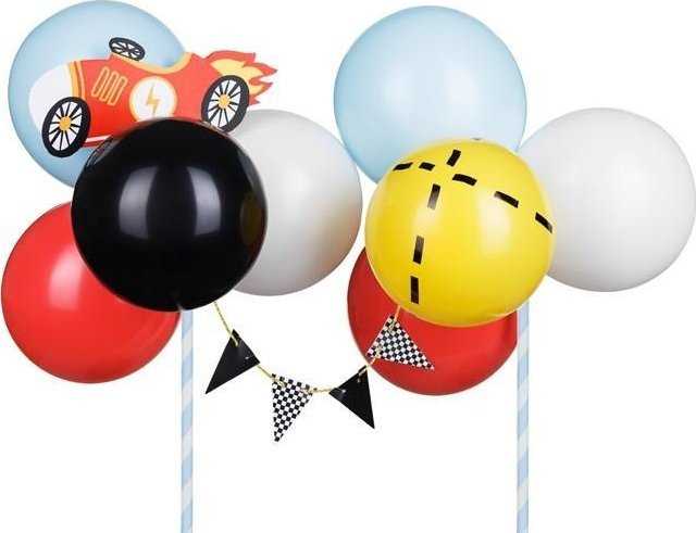 Party Deco Balionas torto papuošimui Autko mišinys 29cm 36246