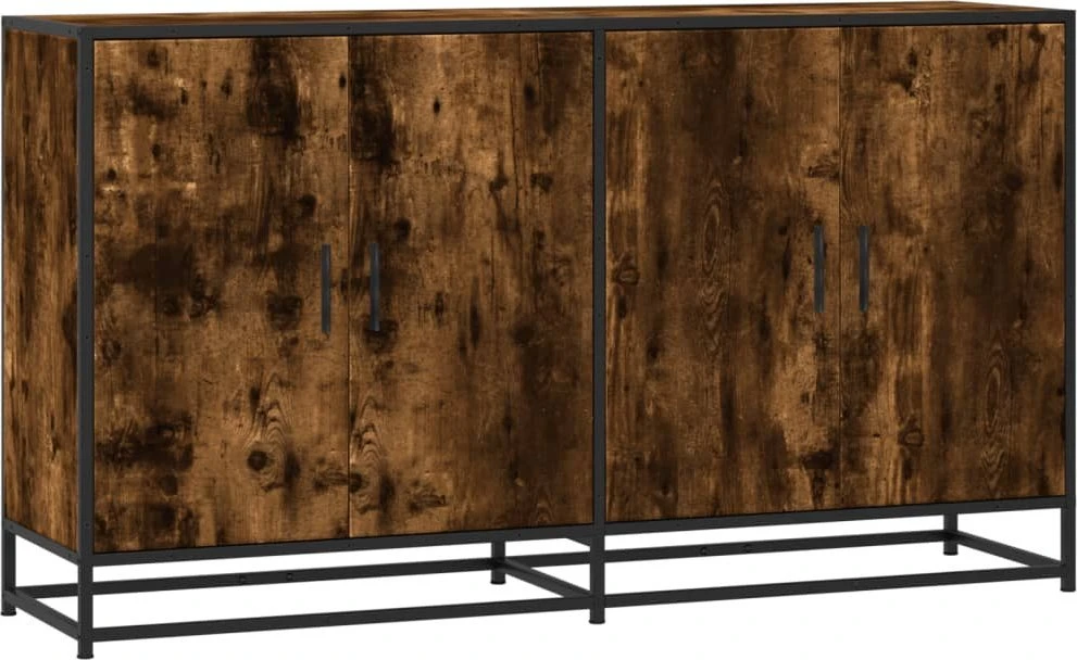 Šoninė spintelė, dūminio ąžuolo, 134x35x76cm, apdirbta mediena