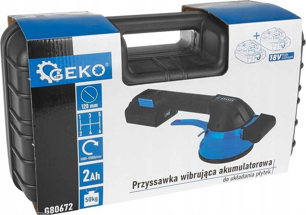 Geko PRZYSSAWKA WIBRUJĄCA DO PŁYTEK 2x18V GEKO