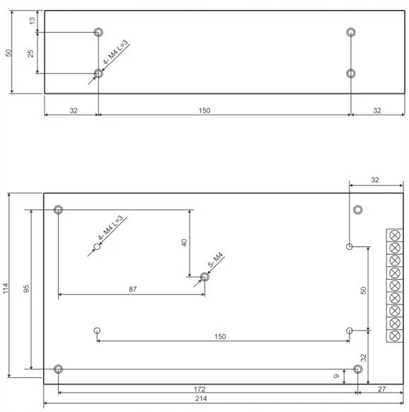 Pulsar PS-12V15A techninis matmenų brėžinys