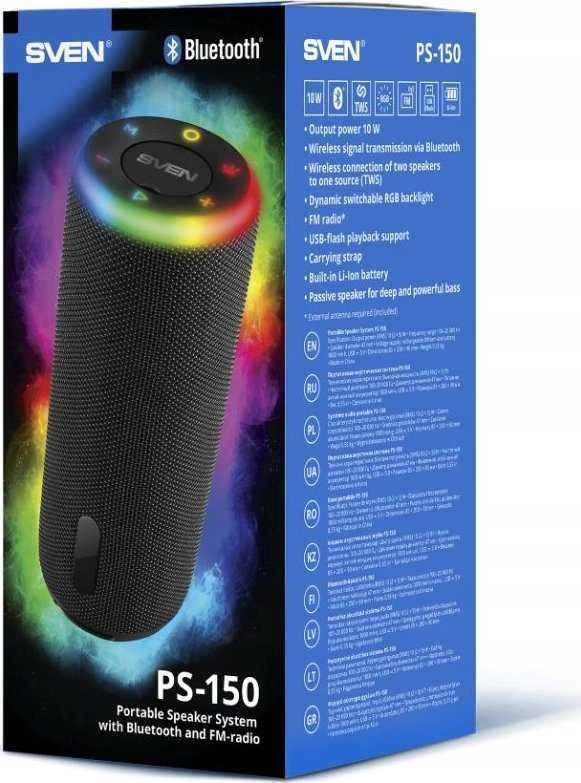 Sven PS-150 nešiojama kolonėlė, Juodos spalvos