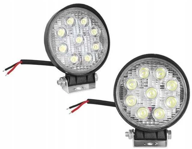 Nežinoma PS darbo žibintas 9 LED 27W, apvalus FLOOD OFF ROAD.
