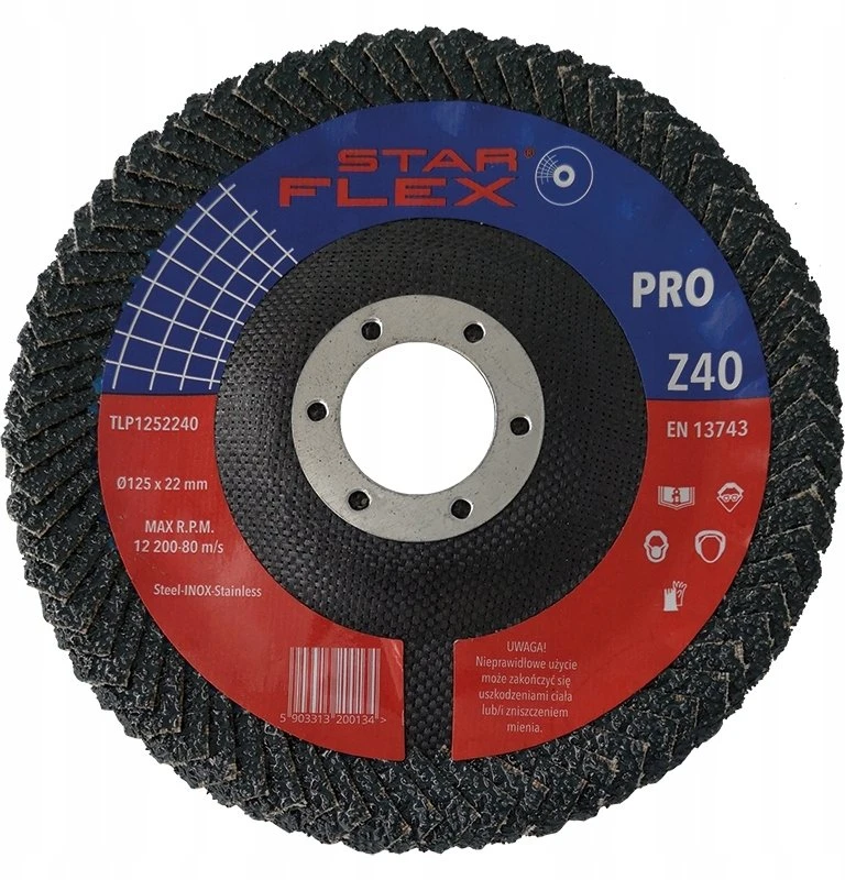 PSG Star Flex 125-22 gr 40 lapelių šlifavimo diskas TLP1252240