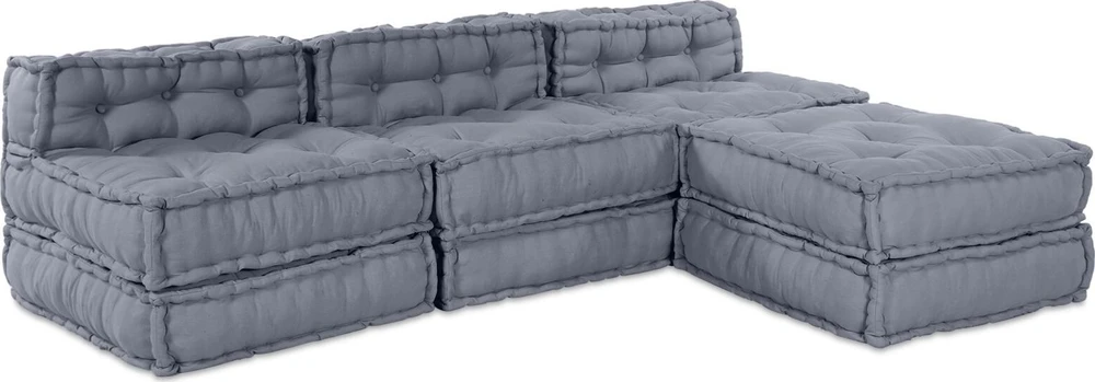 Modulinė sofa Audinys Pilka 210 x 140 x 56 cm