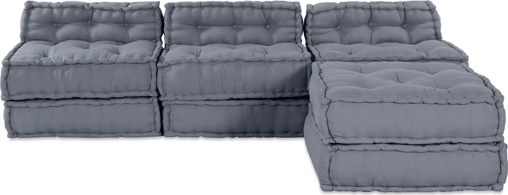 Modulinė sofa Audinys Pilka 210 x 140 x 56 cm