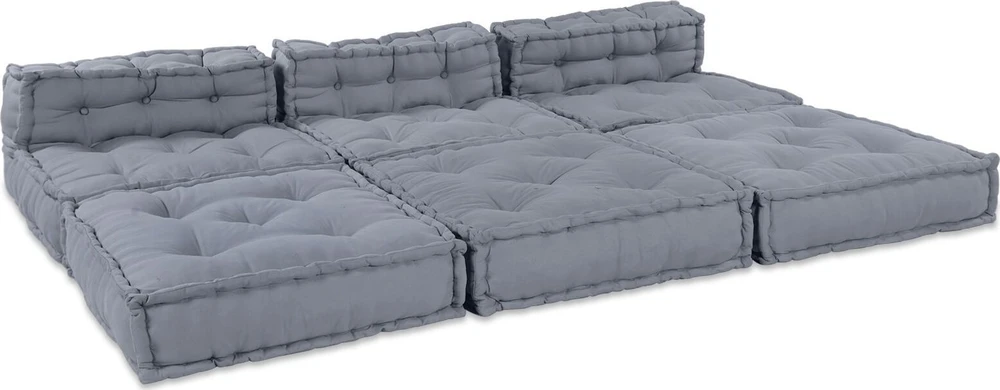 Modulinė sofa Audinys Pilka 210 x 140 x 56 cm