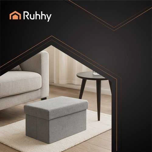 Pilkas audinio pufas 76x38x38cm Ruhhy 26131