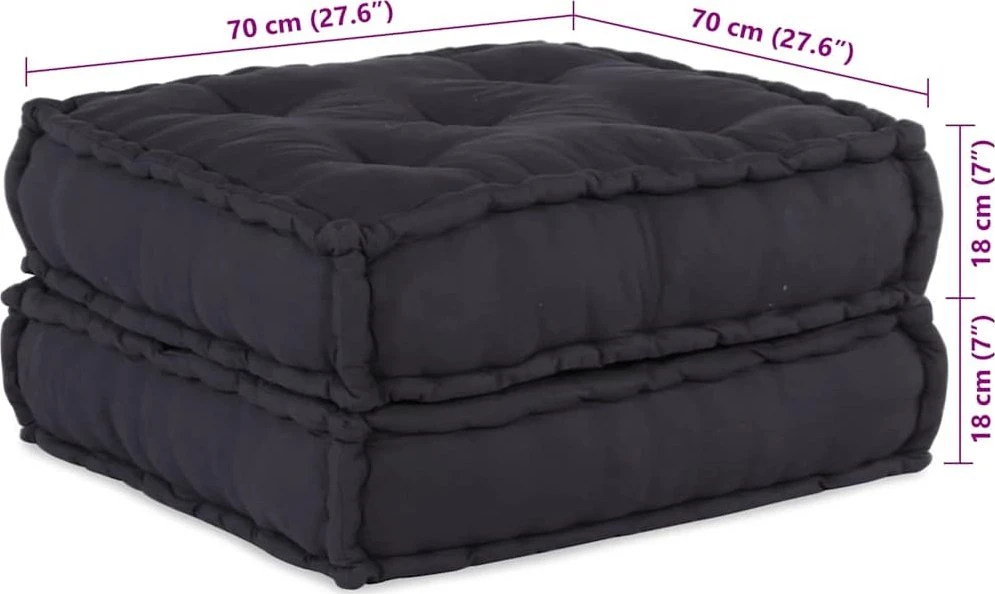 Modulinė sofa, antracito spalvos, 70x70x36 cm, audinys