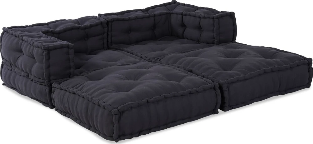 Modulinė sofa 2 vnt. Audinys Antracito 140 x 70 x 56 cm