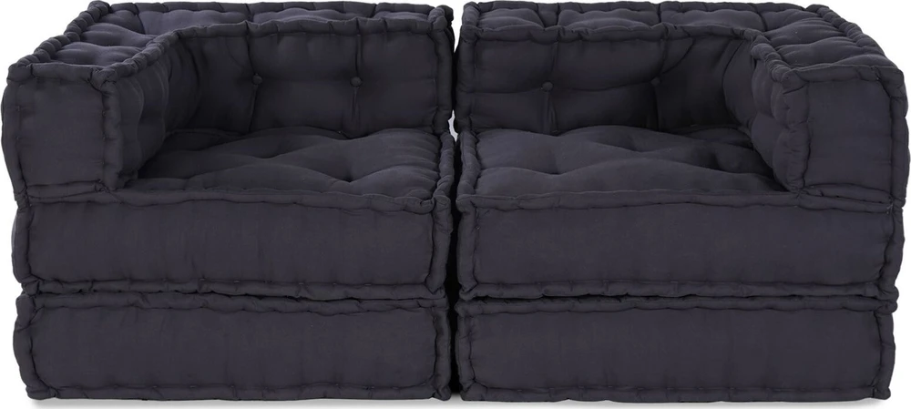 Modulinė sofa 2 vnt. Audinys Antracito 140 x 70 x 56 cm