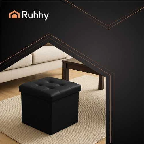 Folding pouffe juodas Ruhhy 25779