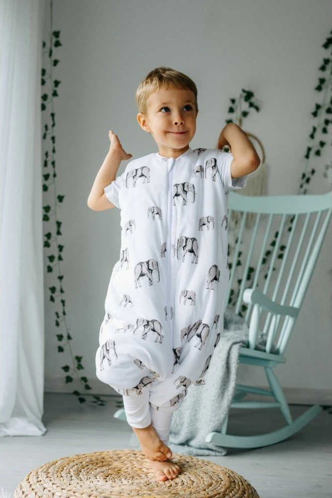 PULP BAMBOO Baby miegmaišis su 2 TOG kojelėmis - Dideli drambliai - nuo 2l iki 4l