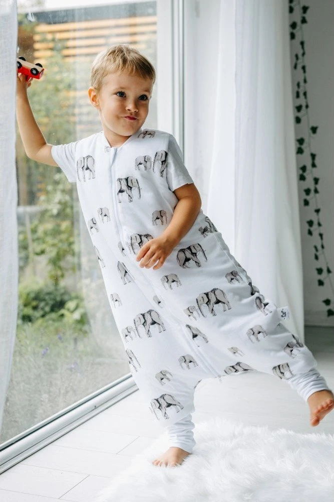 PULP BAMBOO Baby miegmaišis su 2 TOG kojelėmis - Dideli drambliai - nuo 2l iki 4l