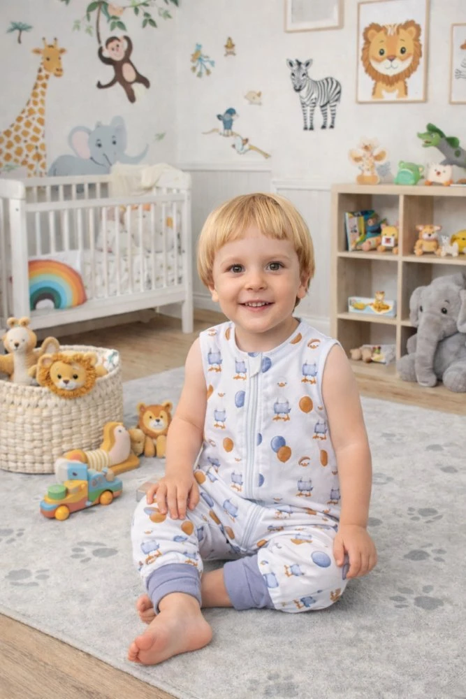 PULP BAMBOO medvilninis miegmaišis su kojinėmis, vasarinis 0,5 TOG iki 2,5 metų - KACZOREK