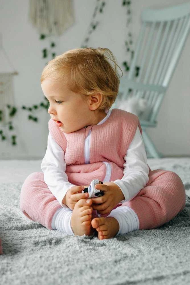 PULP BAMBOO Muslin miegmaišis su izoliacija ir kojomis Rožinė TOG 2,5 nuo 6m iki 2,5m.
