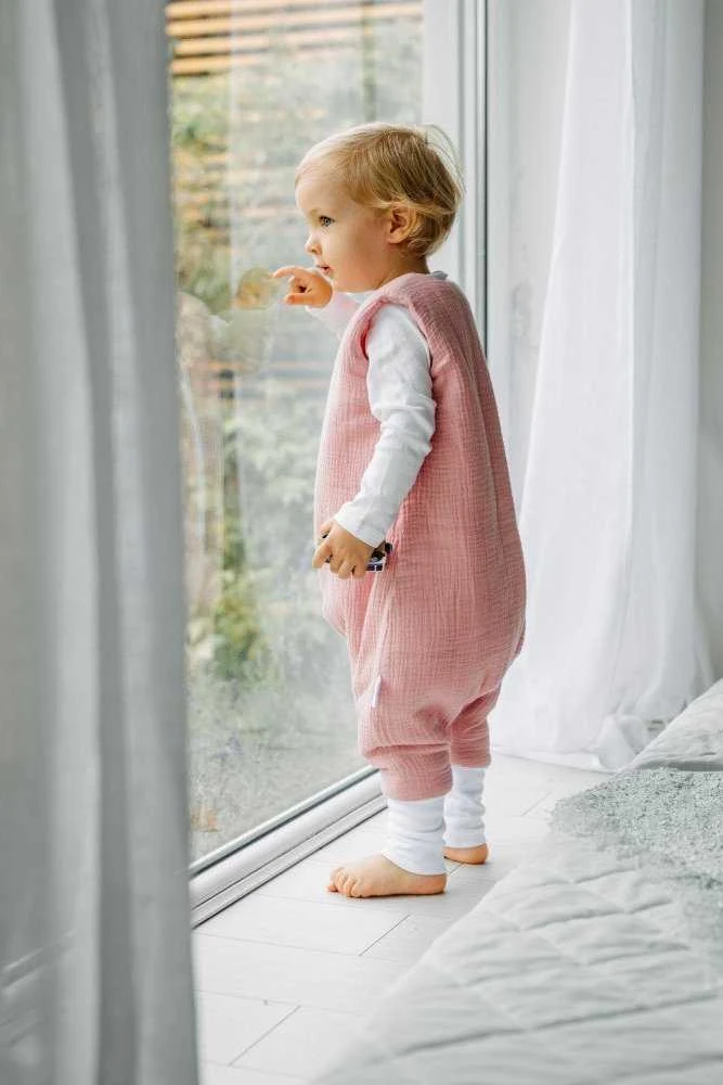 PULP BAMBOO Muslin miegmaišis su izoliacija ir kojomis Rožinė TOG 2,5 nuo 6m iki 2,5m.