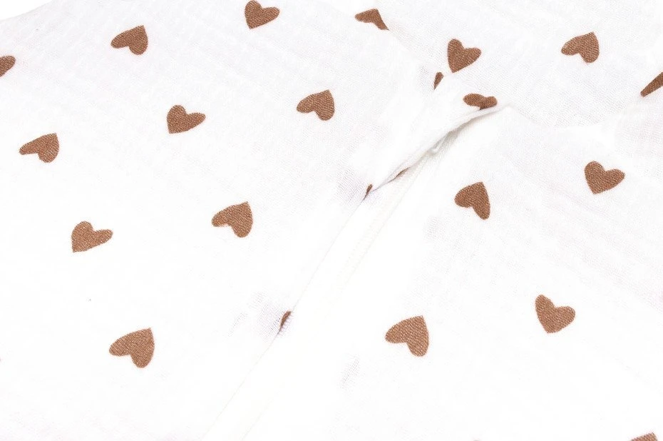PULP BAMBOO Muslin vasaros miegmaišis su kojelėmis - Širdelės 0,5 TOG nuo 1 iki 2,5 metų