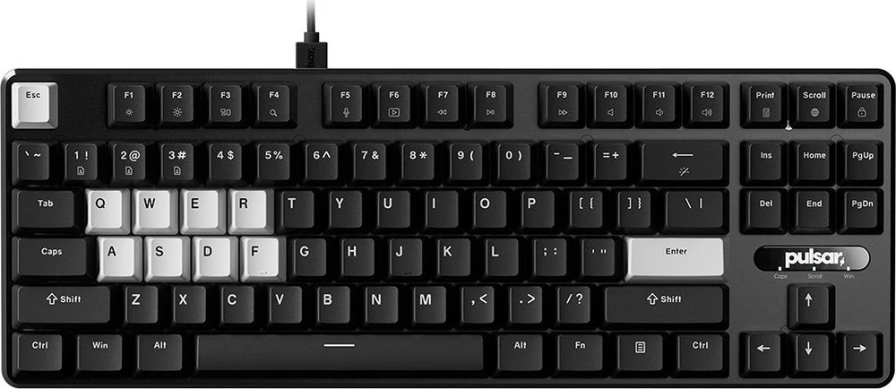 Pulsar PCMK 2 HE TKL - US išdėstymas - Hot-Swappable Hall Effect Switches - Juodas (Juoda) Magnetinė Žaidimų Klaviatūra