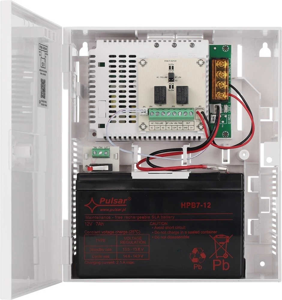 Pulsar PCSB-12V3A-B Buferinis maitinimas 12V, 3A, plastikinis korpusas