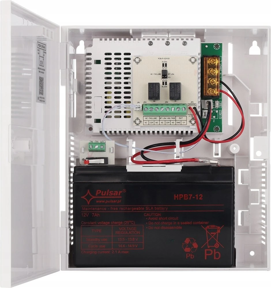 Pulsar PCSB-12V5A-B Buferinis maitinimas 12V, 5A, plastikinis korpusas