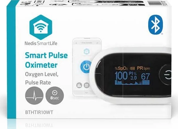 Pulsoksymetr Nedis BTHOX10WT pulsoksymetr Baltas