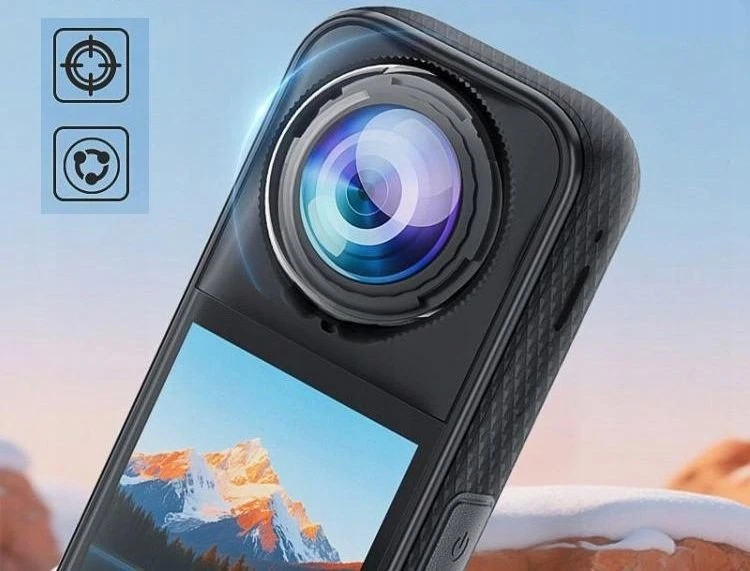„Puluz“ apsauginių dangtelių rinkinys 2x apsauga objektyvo stiklui Insta360 X5 / PU749T
