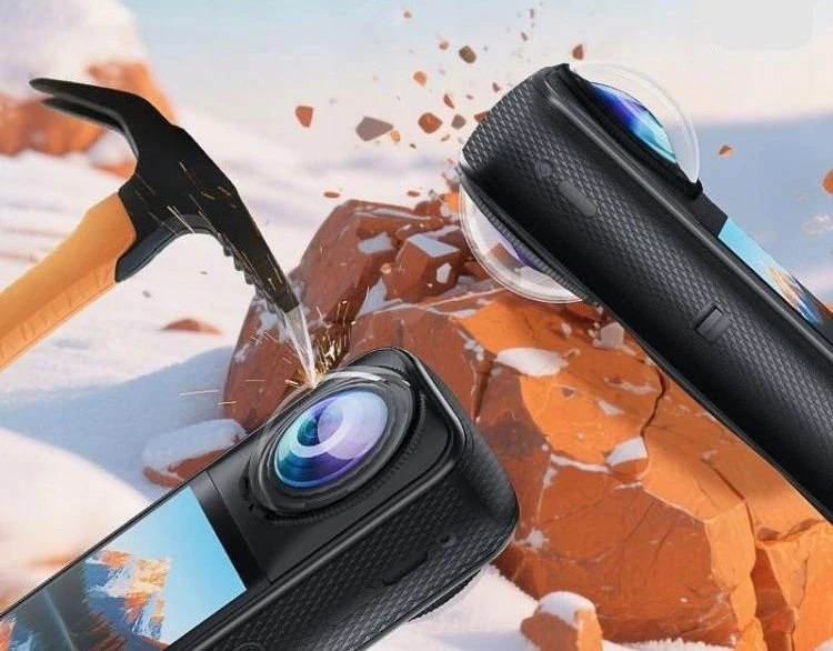 „Puluz“ apsauginių dangtelių rinkinys 2x apsauga objektyvo stiklui Insta360 X5 / PU749T