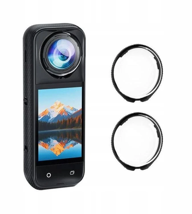 „Puluz“ apsauginių dangtelių rinkinys 2x apsauga objektyvo stiklui Insta360 X5 / PU749T