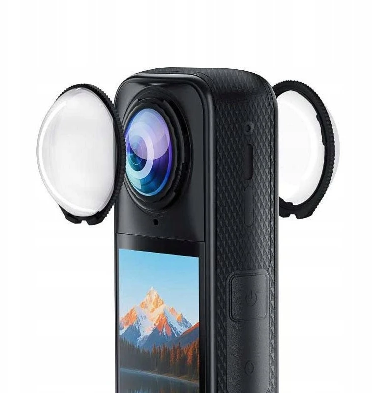 „Puluz“ 2 objektyvų dangtelių rinkinys su pasukamais objektyvais, skirtas „Insta360 X5 X 5“ / „Pu767t“