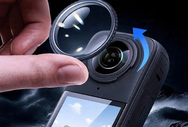 Puluz 2 dalių polikarbonato apsauginių dangtelių rinkinys objektyvo apsaugai, skirtas Insta360 X5 / X 5 / Dca2843