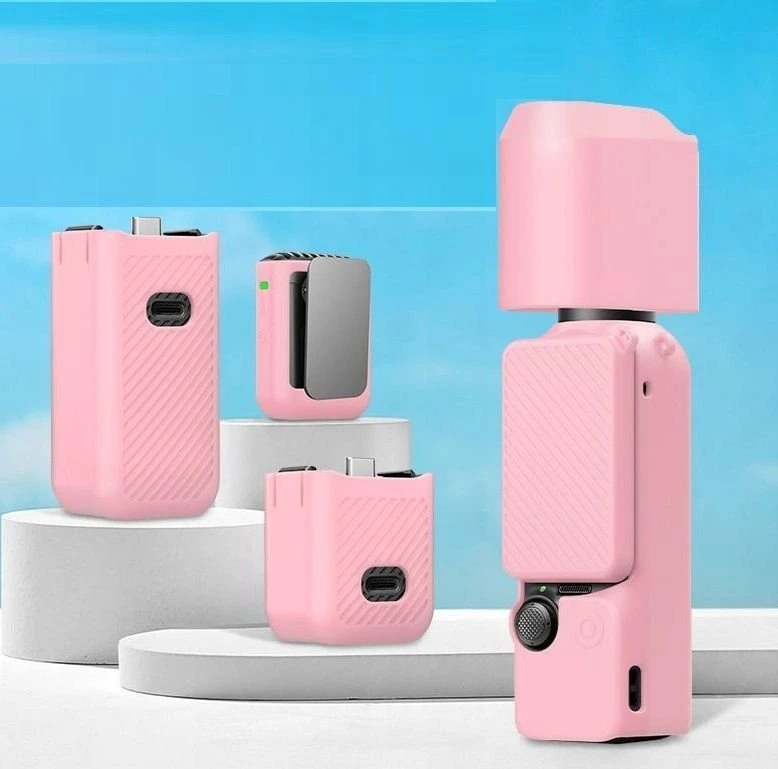 „Puluz 6-in-1“ apsauginis dėklas, skirtas „DJI Osmo Pocket 3“, rožinis TPU / Pu774f