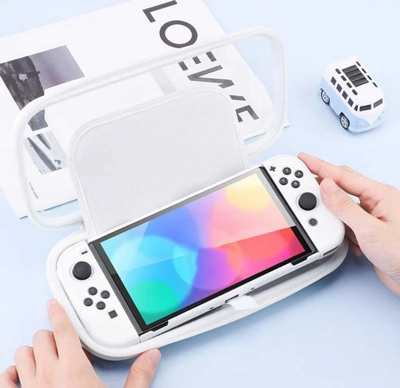 Puluz Dėklas Nintendo Switch OLED LITE konsolei permatomai baltas (SB8513)