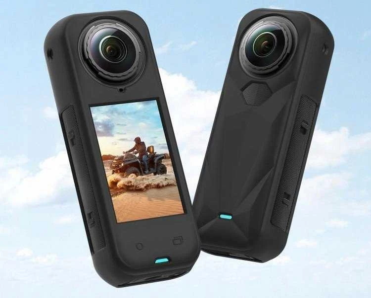 Puluz Objektyvo dangtelis + silikoninis korpusas apsauga Insta360 X5 / X 5 / Pu757b