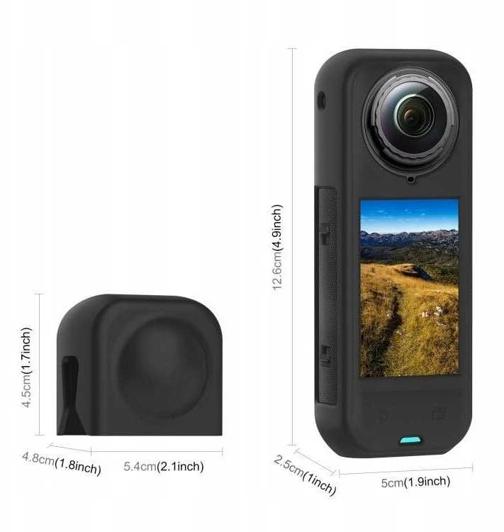 Puluz Objektyvo dangtelis + silikoninis korpusas apsauga Insta360 X5 / X 5 / Pu757b