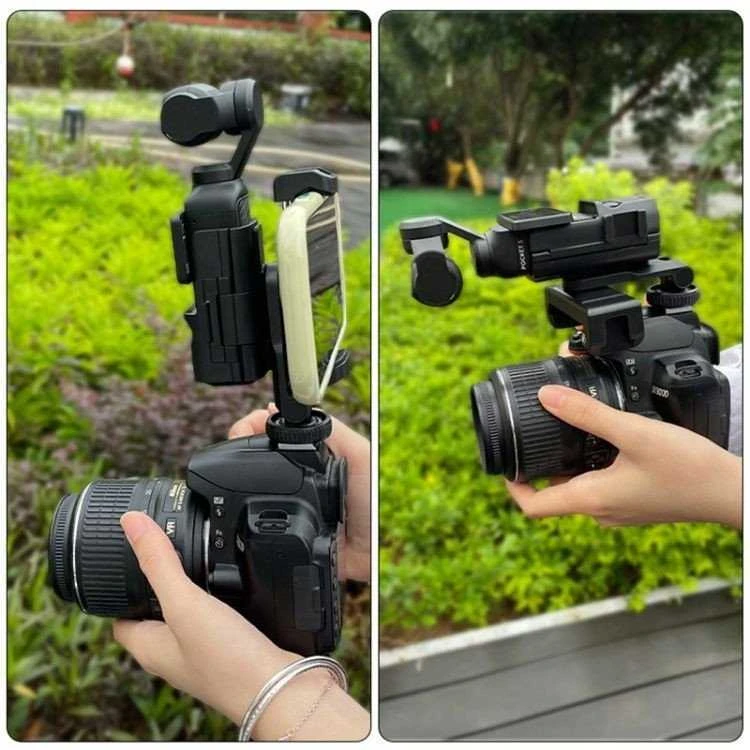 Puluz Dėklas Laikiklis Tvirtinimas Dji Osmo Pocket 3 Iso 1/4'''' + Telefono laikiklis / Pu726b