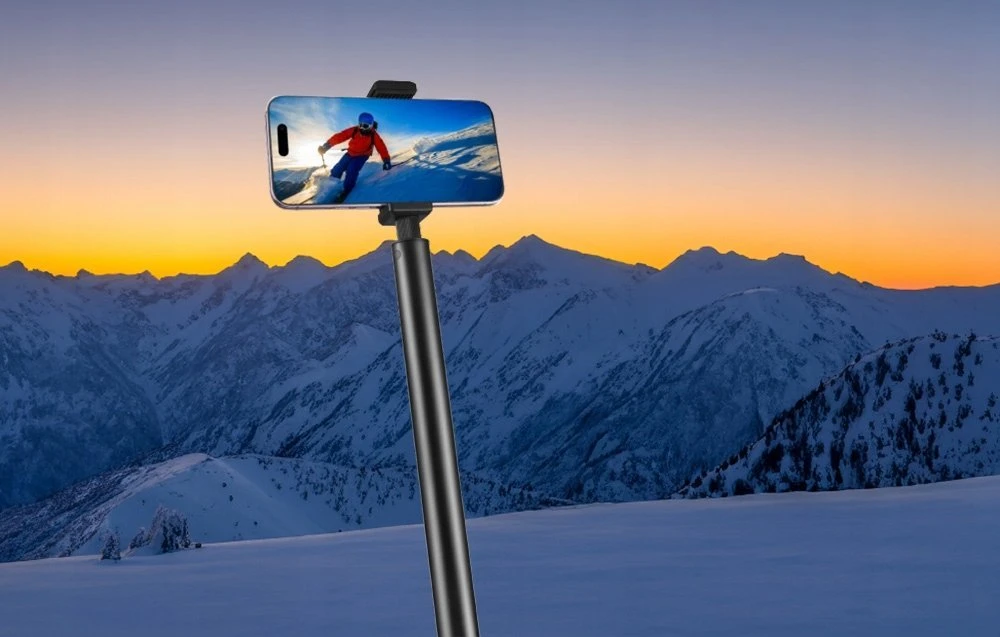 PULUZ metalinis asmenukių laikiklis 2m, skirtas Insta360 One RS/X2/X3 kamerai (juodas)