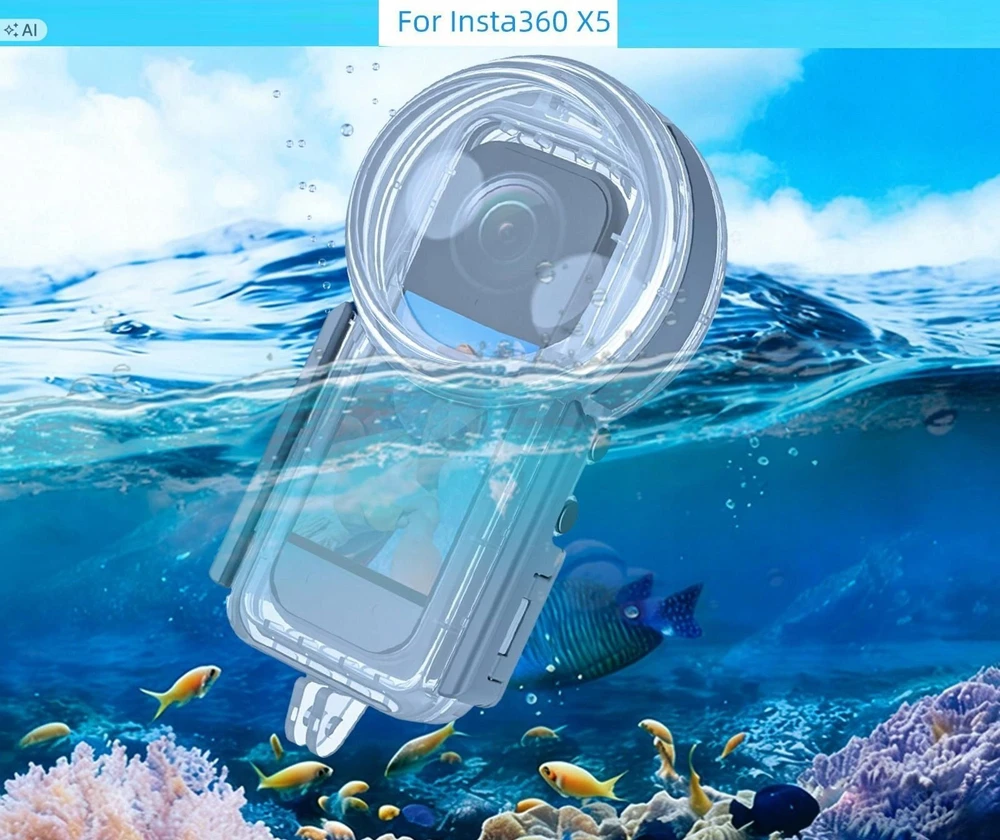Puluz Vandeniui atsparus povandeninis dėklas 50 m, skirtas Insta360 X5, nematomas 360 / PU1206T (SB12023)