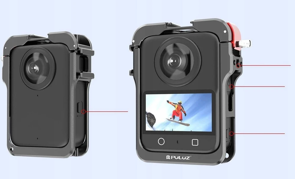 Puluz Rėmo laikiklio tvirtinimas prie korpuso 2x Iso į 1/4'' + Dangtelis Dji Osmo 360 / Pu781b