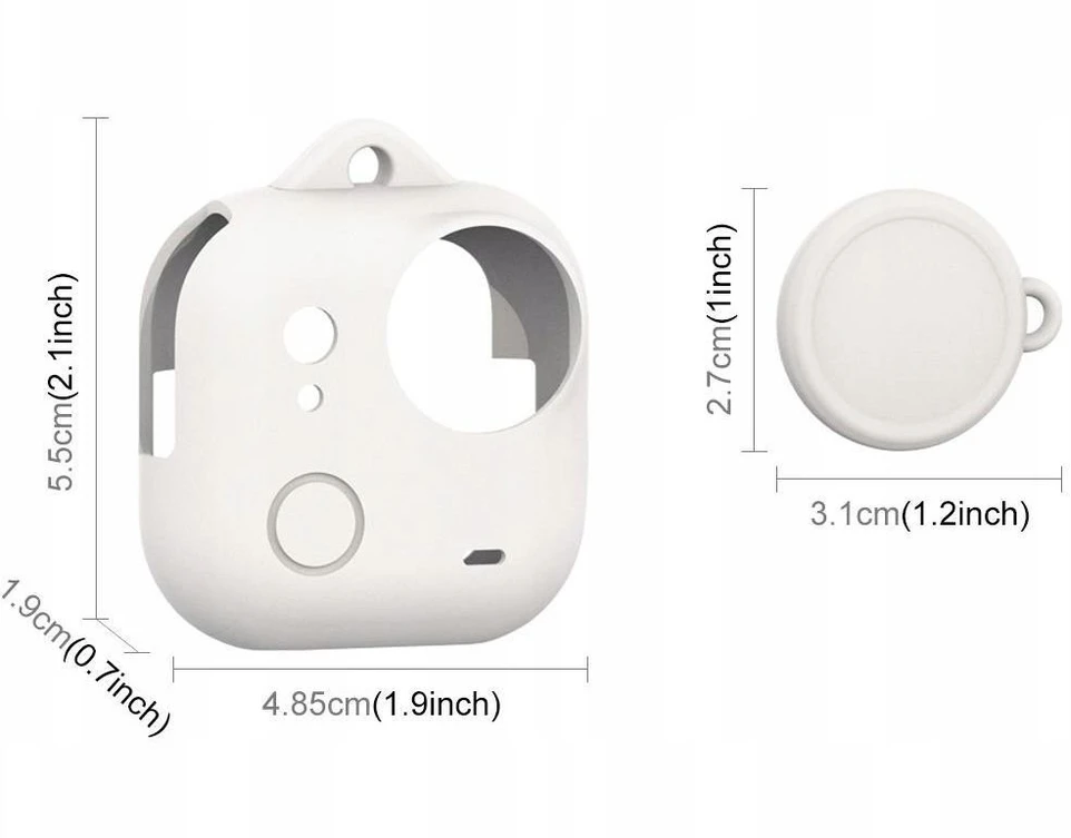 Puluz Silikoninis dėklas „Case“ apsauginis dangtelis skirtas Insta360 Go Ultra + dangtelis ir dirželis / Pu786w / Balta