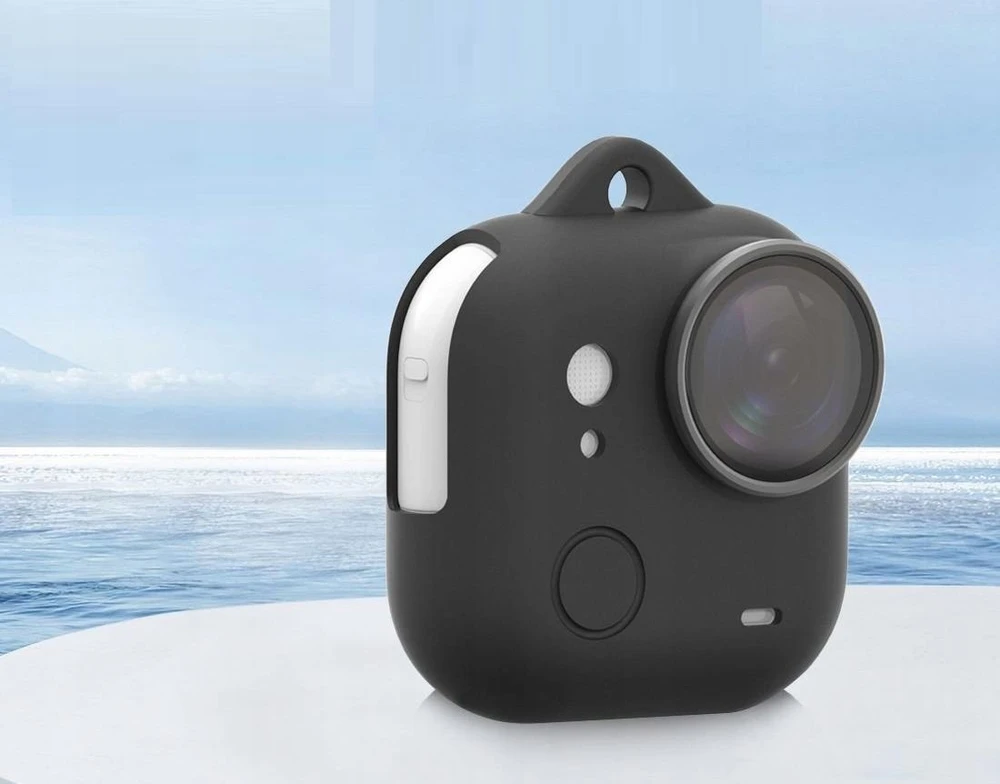 Puluz Silikoninis dėklas Insta360 Go Ultra apsauginis dangtelis + dangtelis ir virvelė / Pu786b / Juodas