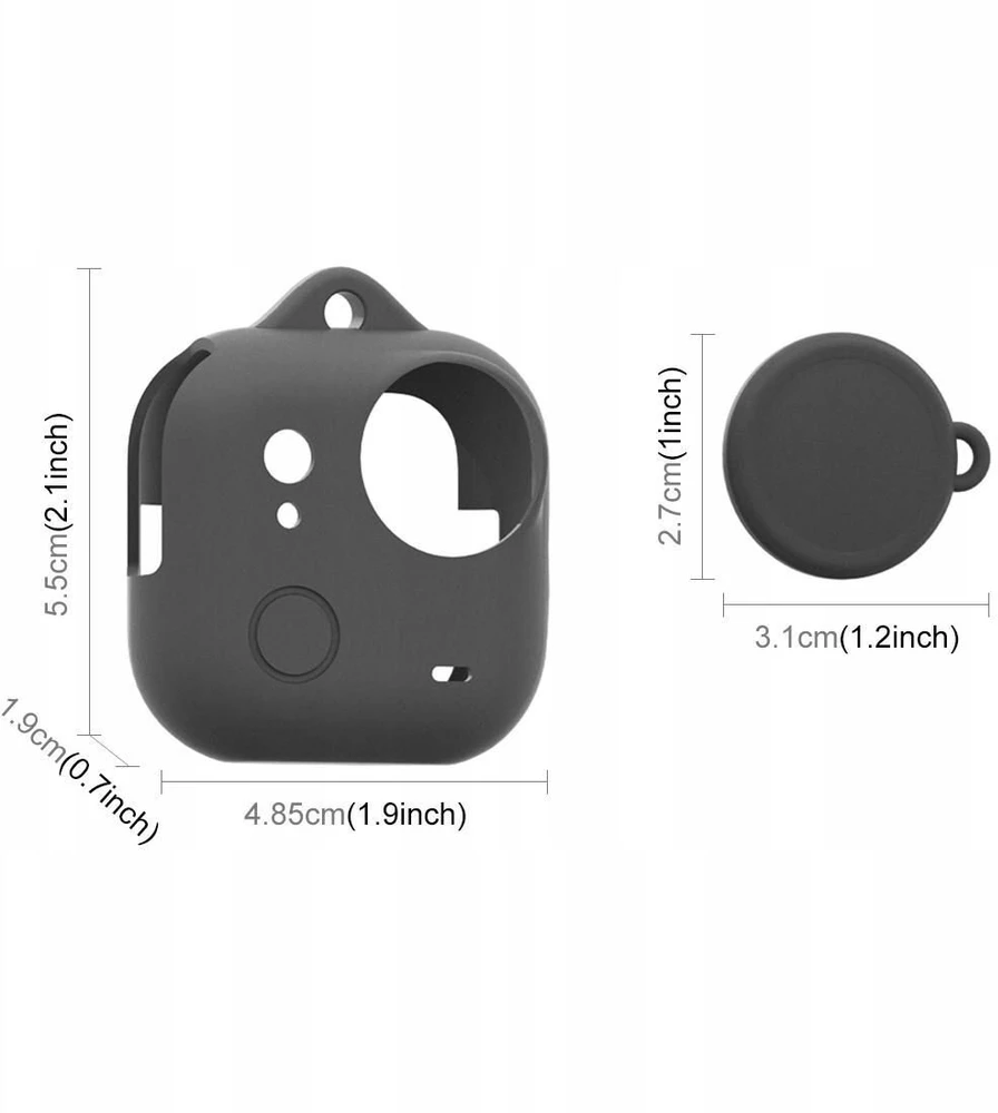 Puluz Silikoninis dėklas Insta360 Go Ultra apsauginis dangtelis + dangtelis ir virvelė / Pu786b / Juodas